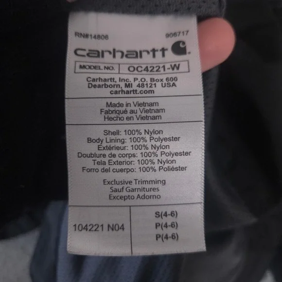 Carhartt Jacket Womens S Black Rockford Nylon Rain Defender Hooded Windbreaker - Picture 5 of 9